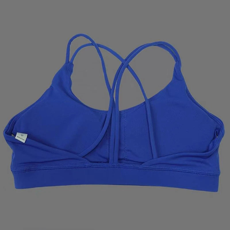 Solid color soft women's yoga bra, tight fitting and gathering, high-strength shockproof fitness, running and cycling sports bra