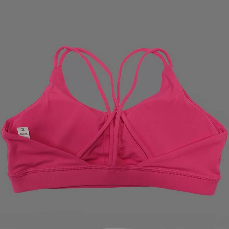 Solid color soft women's yoga bra, tight fitting and gathering, high-strength shockproof fitness, running and cycling sports bra