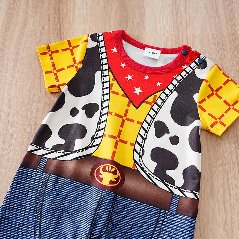 0-24 months newborns Baby Clothes One-Piece Cartoon Anime short-Sleeved Trousers Banquet Summer Fashion neonatal clothing