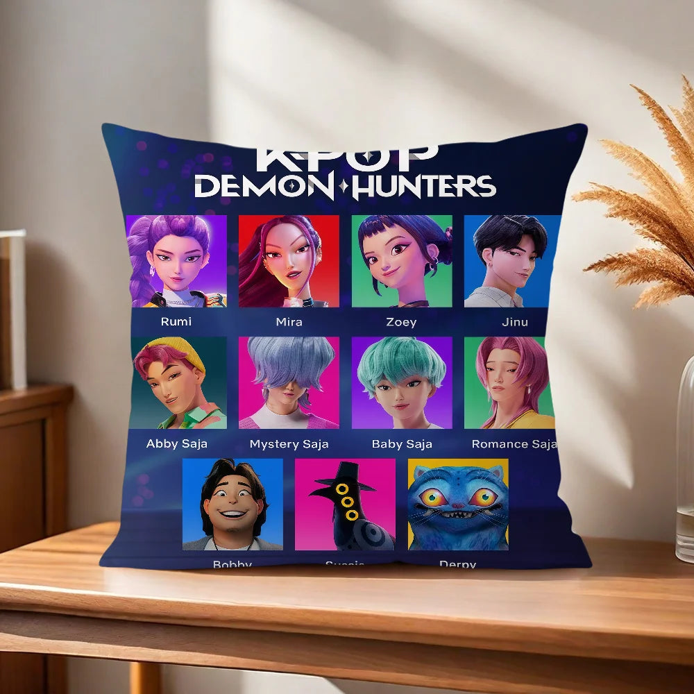 cushion Demon KPop Hunters cover Home Sofa living Room Office Coffee Shop Car Pillow Case