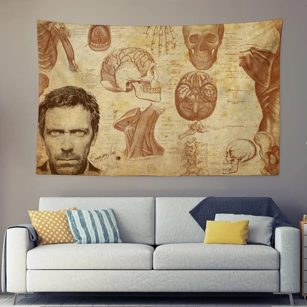 H-House-MD Tapestry Decoration Bedroom Dormitory Background Cloth Holiday Home Party Living Room Club Cloth
