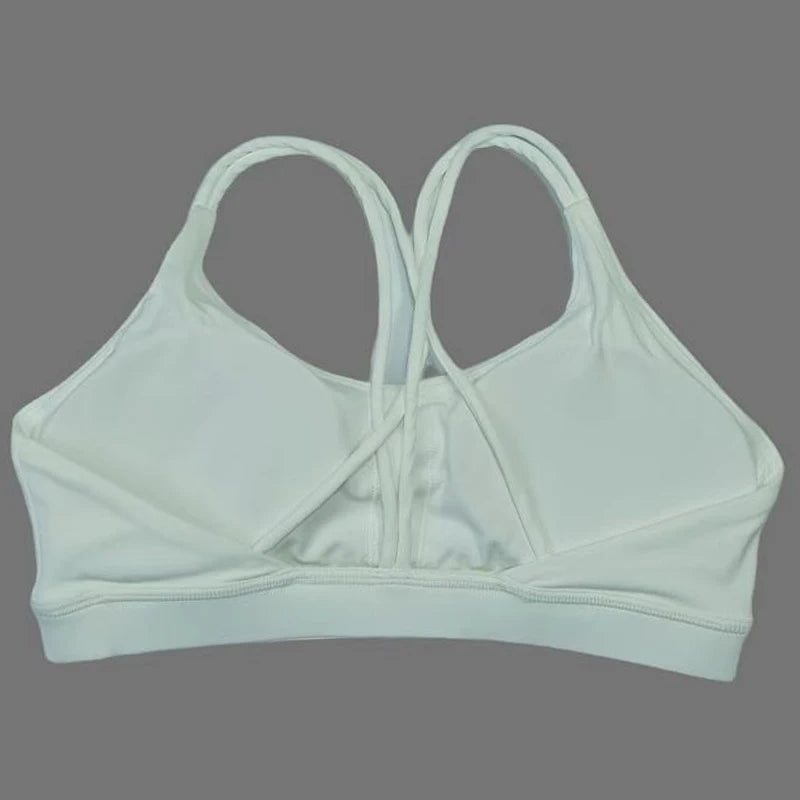 Solid color soft women's yoga bra, tight fitting and gathering, high-strength shockproof fitness, running and cycling sports bra